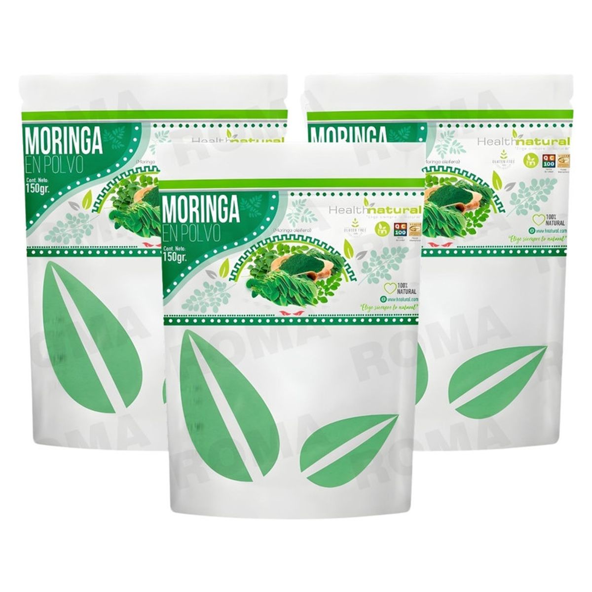 HEALTHNATURAL - PACK 3 MORINGA EN POLVO 150G HEALTHNATURAL