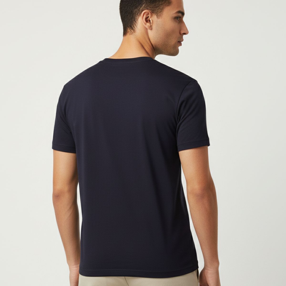 GENERICO - Polo Hombre 100% Algodón Manga Corta  Azul Cuello V