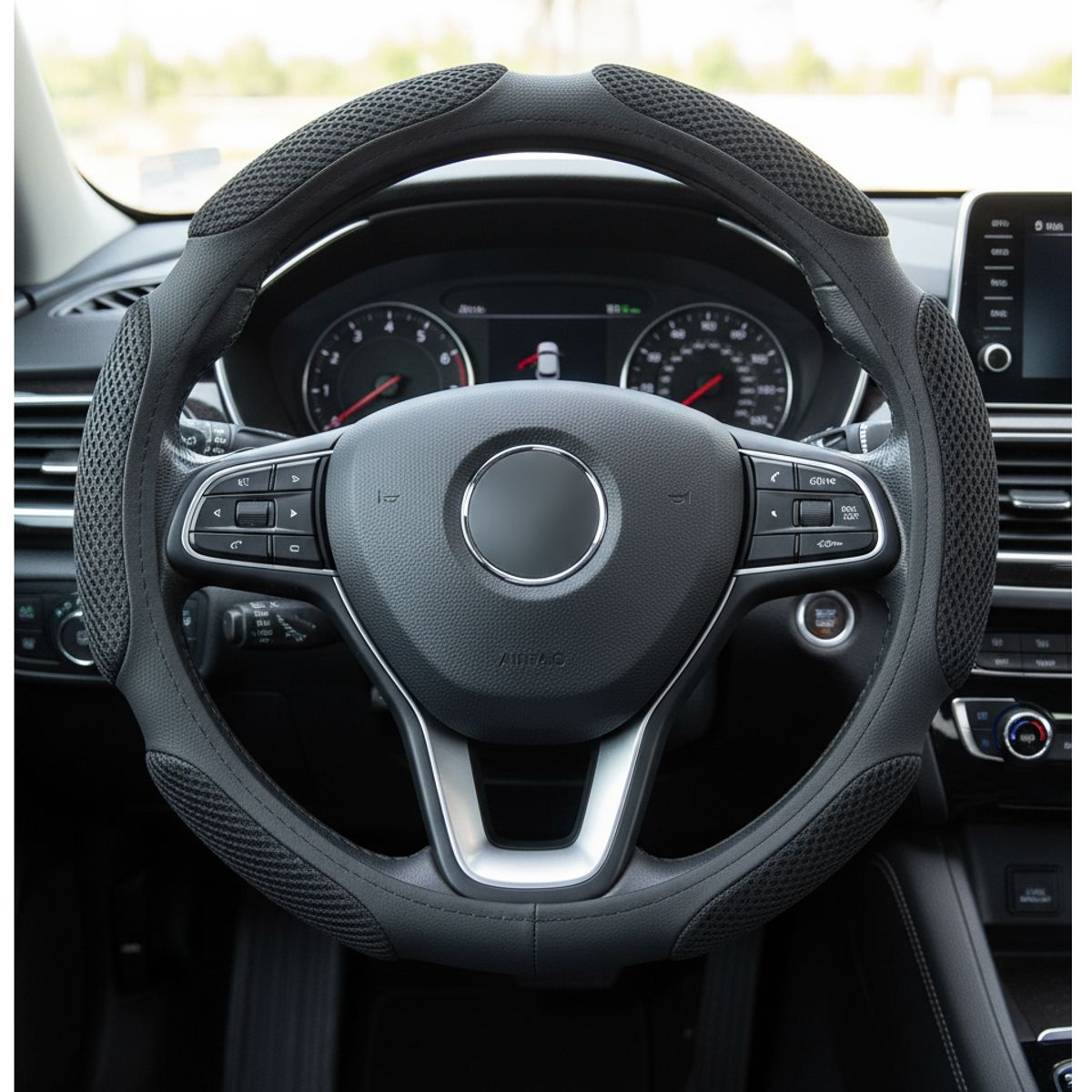 JET - Funda Cubre Volante Forro De Timon Elegante Universal Negro