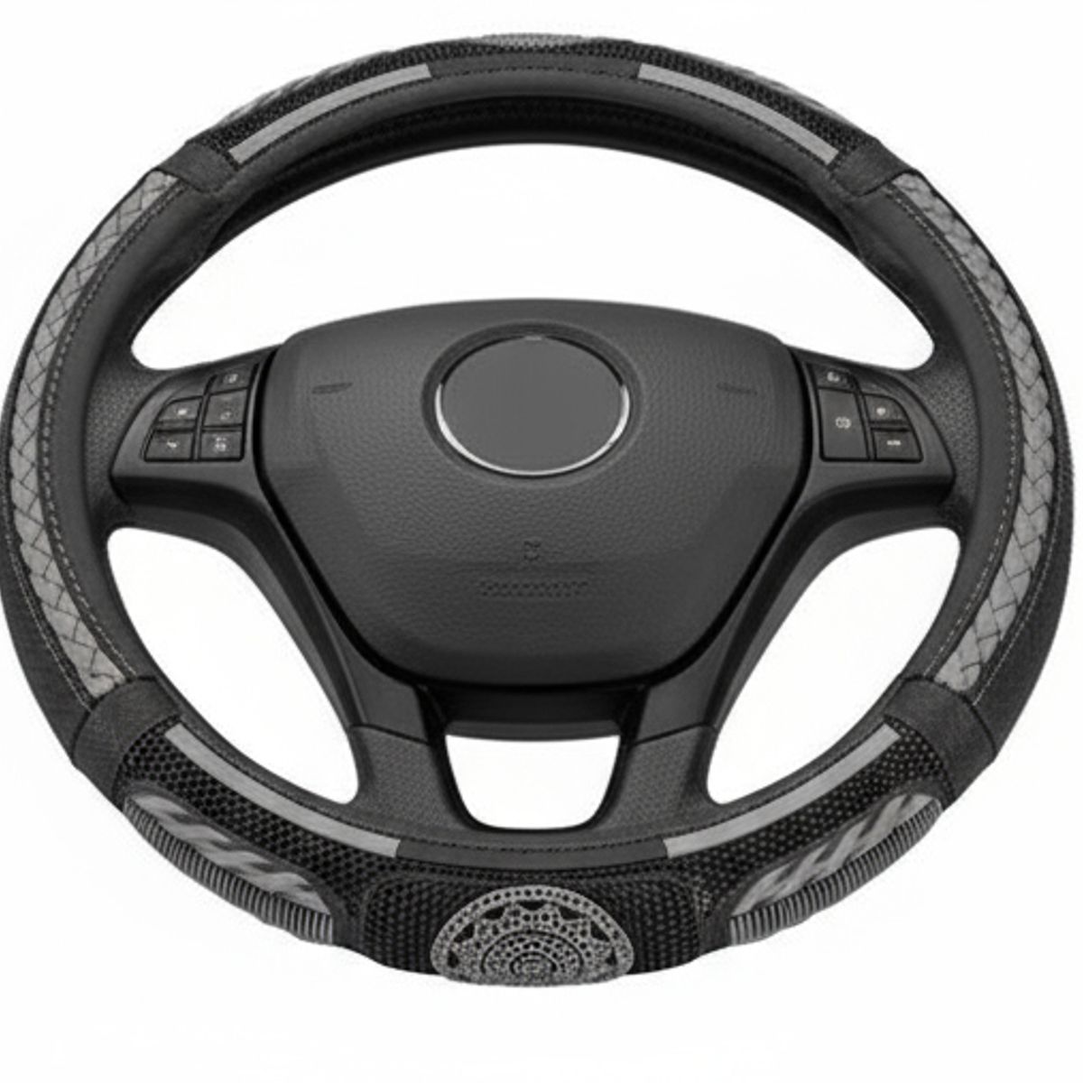 JET - Cubre Volante Malla Premium con Bordado Elegante Universal Antideslizante