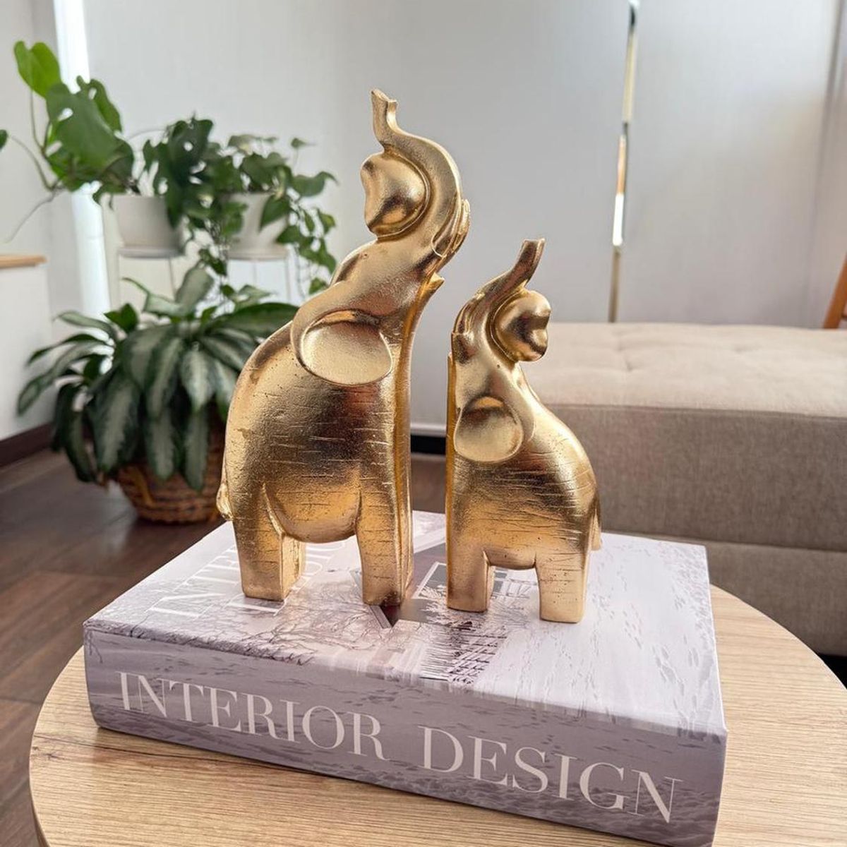 CONCEPTS LIFE - Adorno Juego de Elefantes Heart Dorado