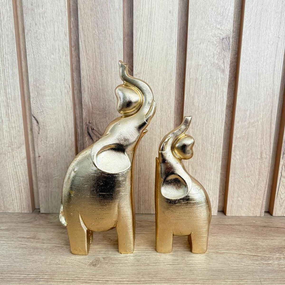 CONCEPTS LIFE - Adorno Juego de Elefantes Heart Dorado