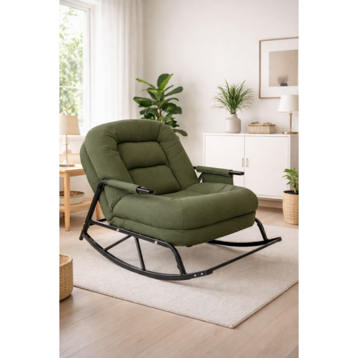 GENERICO - SILLA SILLÓN MECEDORA SOFÁ RECLINABLE PLEGABLE SALA TERRAZA JARDÍN VERDE