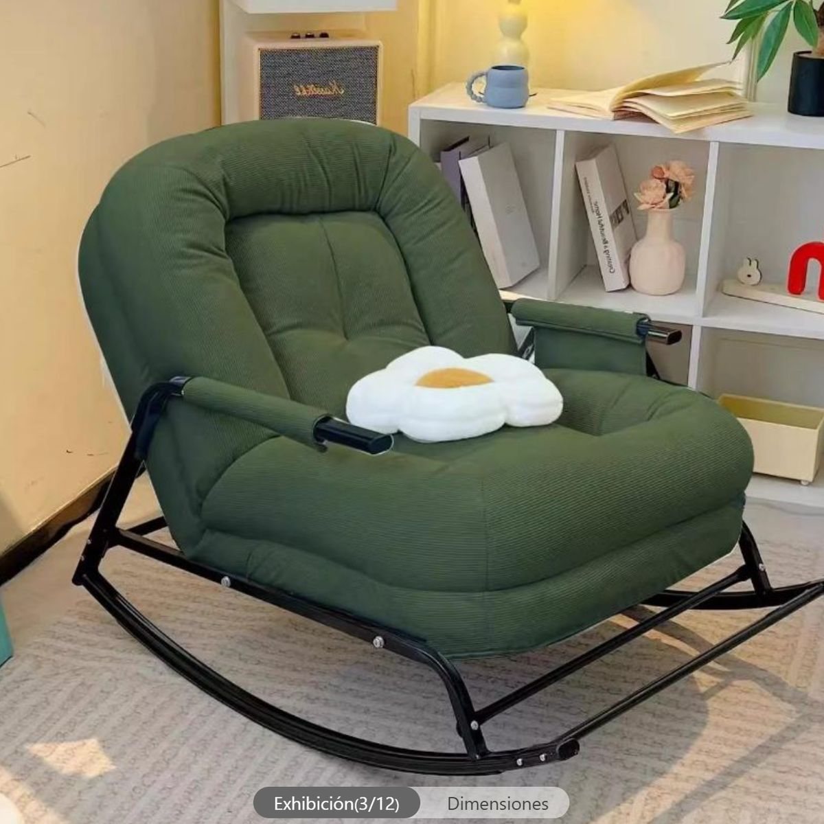 GENERICO - SILLA SILLÓN MECEDORA SOFÁ RECLINABLE PLEGABLE SALA TERRAZA JARDÍN VERDE