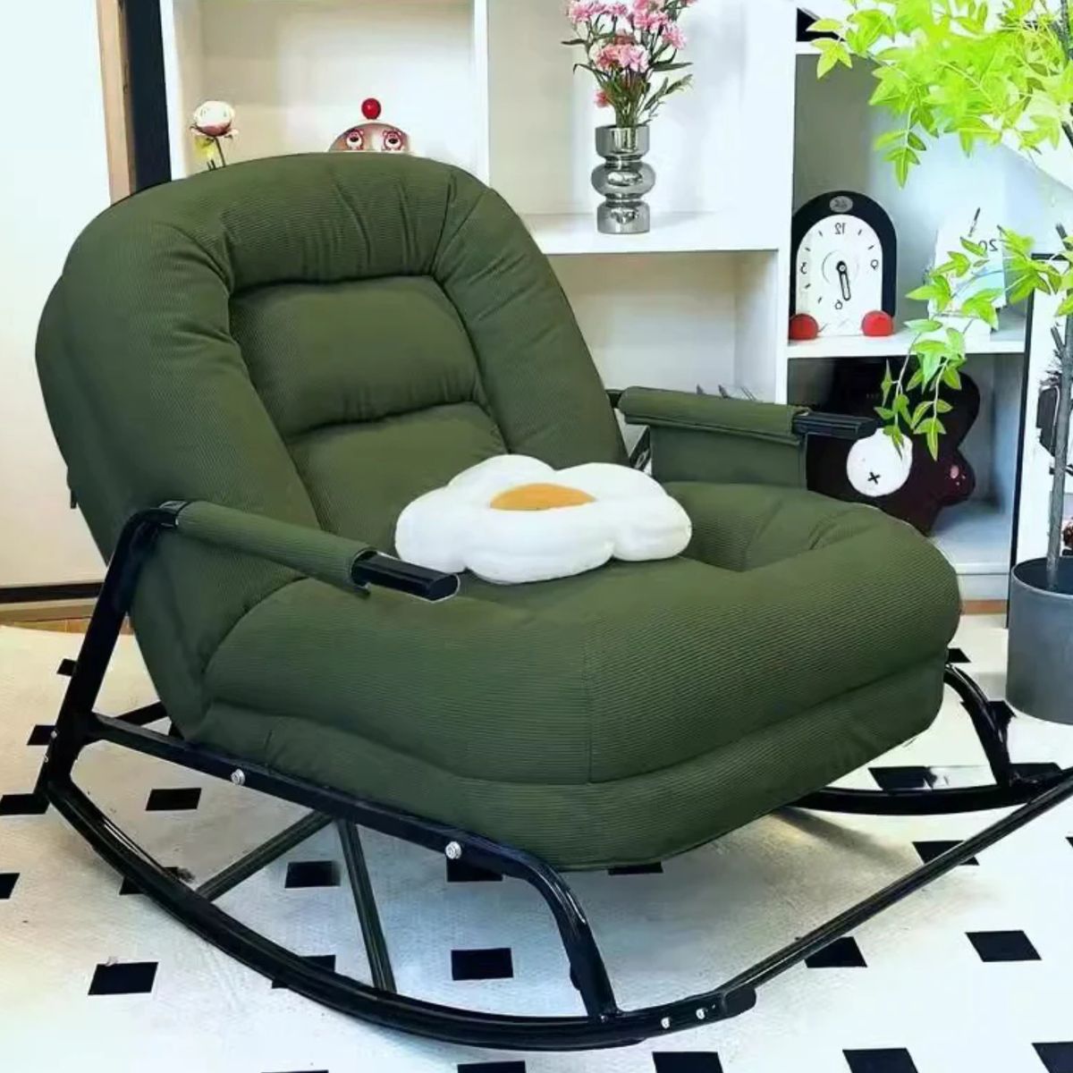 GENERICO - SILLA SILLÓN MECEDORA SOFÁ RECLINABLE PLEGABLE SALA TERRAZA JARDÍN VERDE