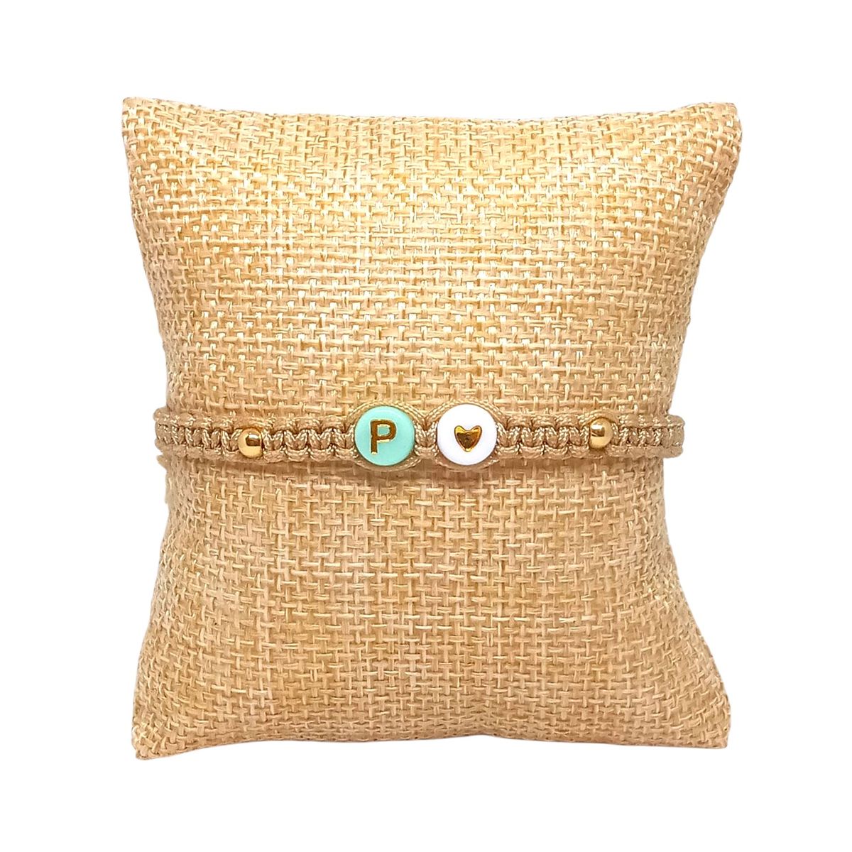 LUCYANA JOYAS Y ACCESORIOS - Pulsera Mujer de Hilo Nombre Letra Inicial P y Corazón - Joyas Lucyana