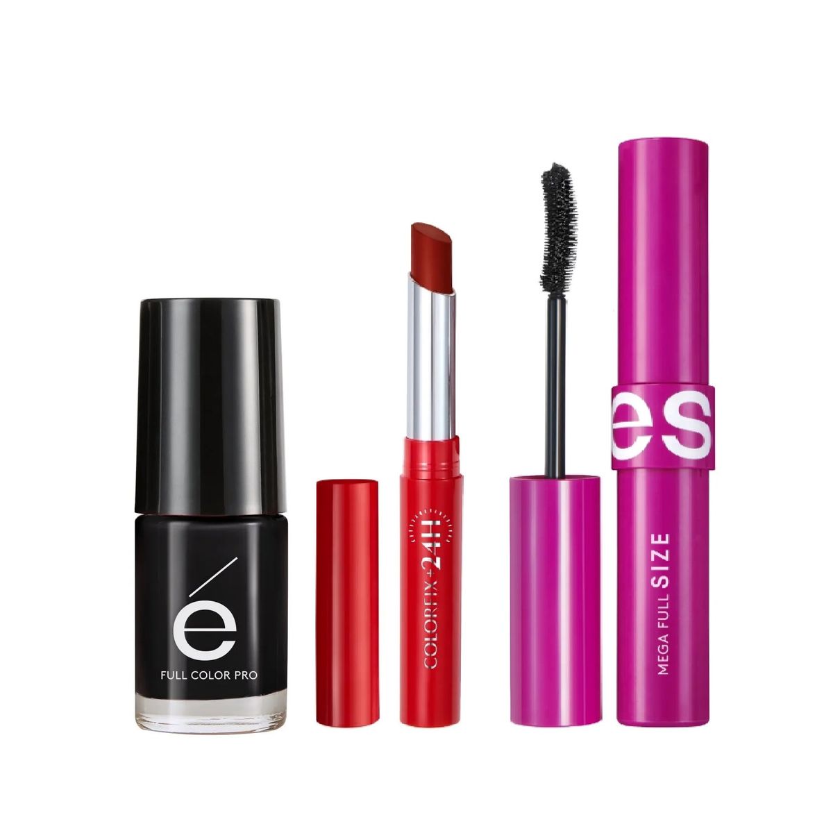 Esika - SET TRIO ESMALTE NEGRO OSADO LABIAL COLORFIX  MASCARA PESTAÑAS ESIKA