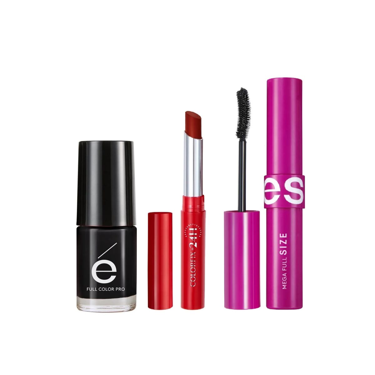 Esika - SET TRIO ESMALTE NEGRO OSADO LABIAL COLORFIX  MASCARA PESTAÑAS ESIKA