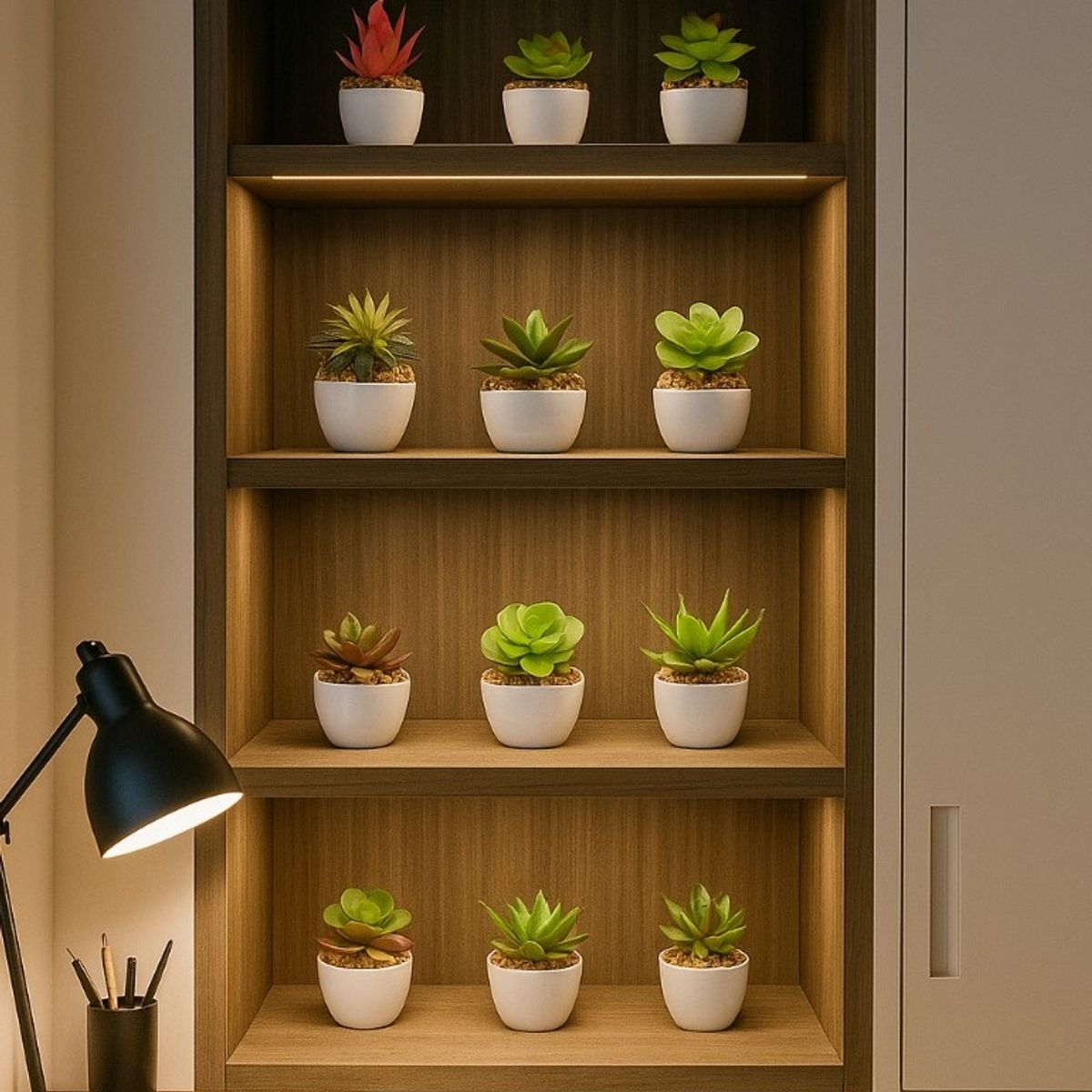 GENERICO - PLANTAS ARTIFICIAL DECORATIVA SET 12 MINI SUCULENTAS CACTUS