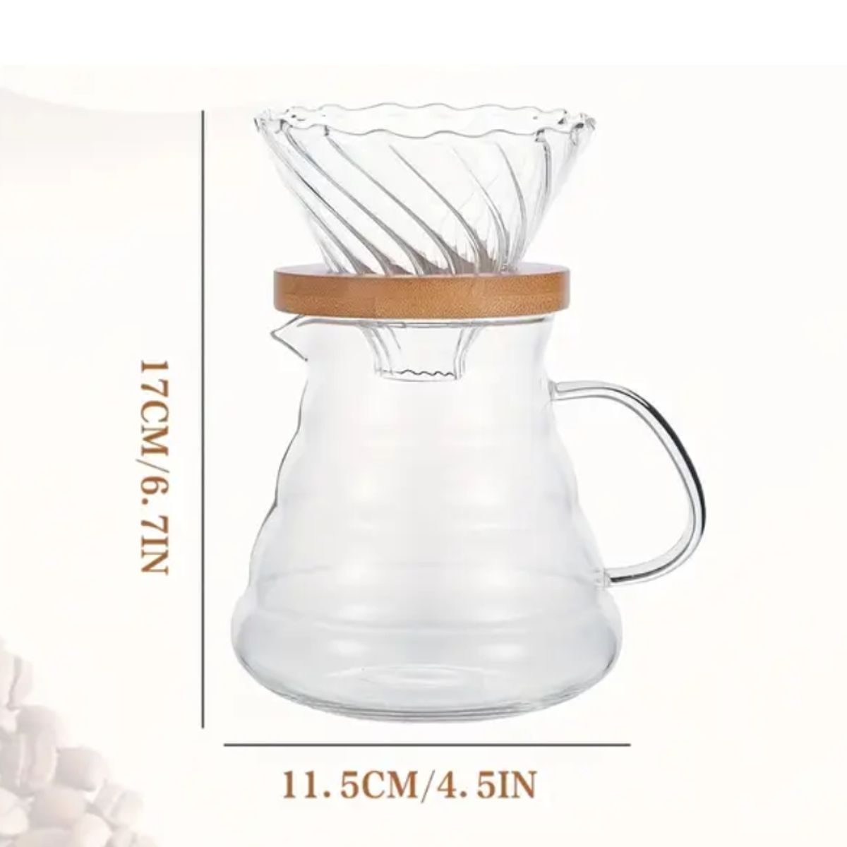 GENERICO - KIT v60 base de madera + decanter 600 ml GRATIS filtro