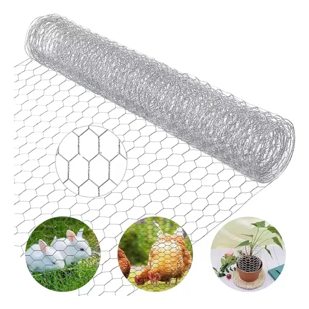 QUICK - Tejido Malla Hexagonal Gallinera Largo Acero Inoxidable