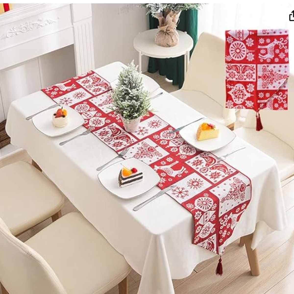 GENERICO - camino de mesa navideño ciervo