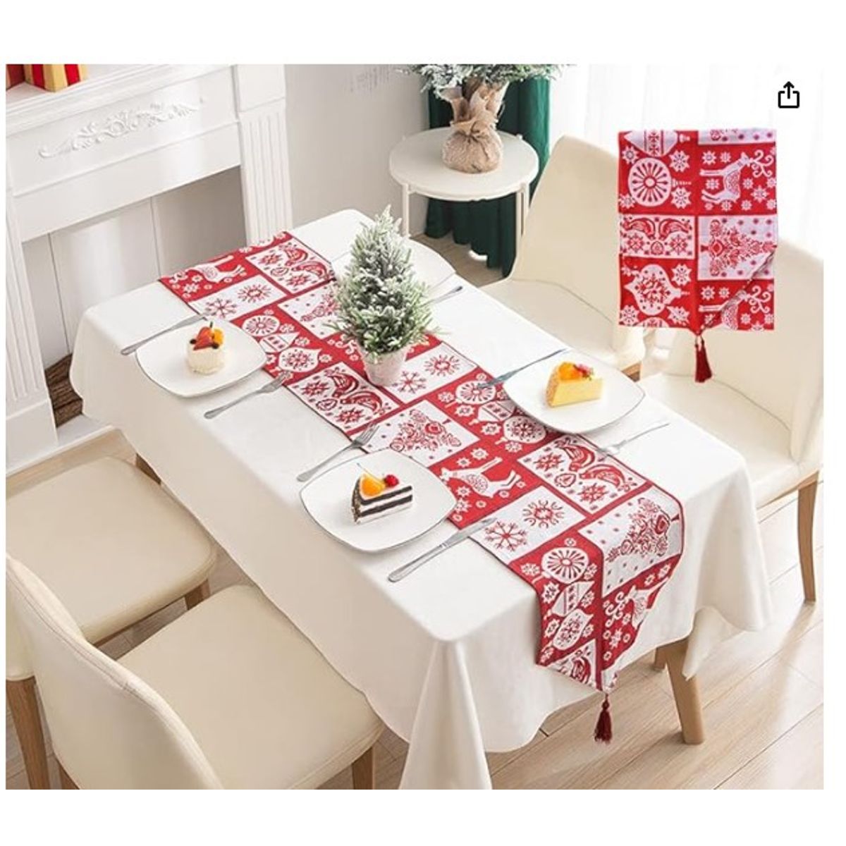 GENERICO - camino de mesa navideño ciervo