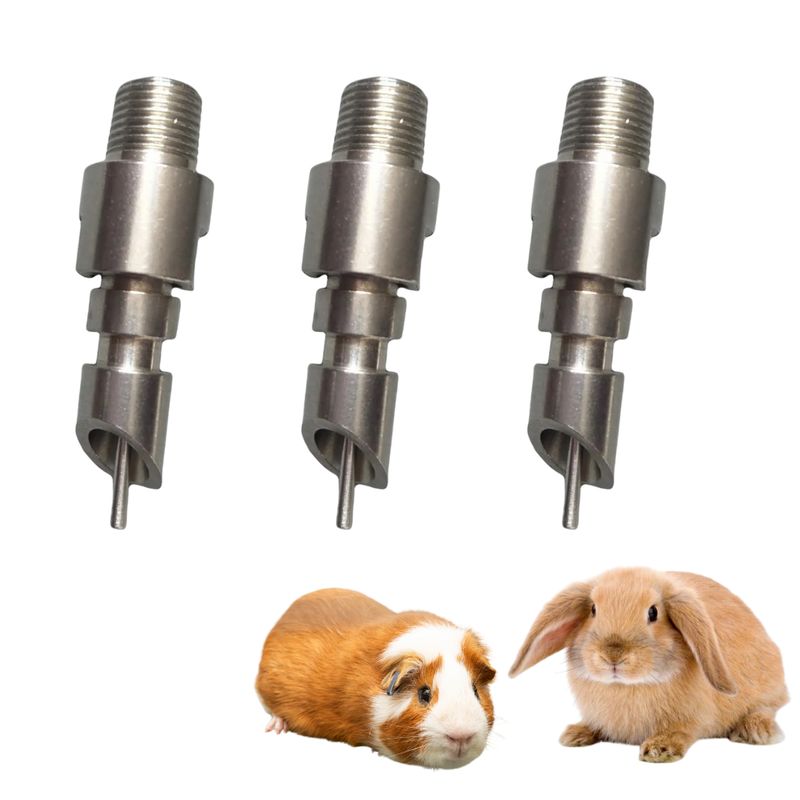 GENERICO - PACK X3 BEBEDERO PREMIUM PARA CONEJO CUY ACERO INOX