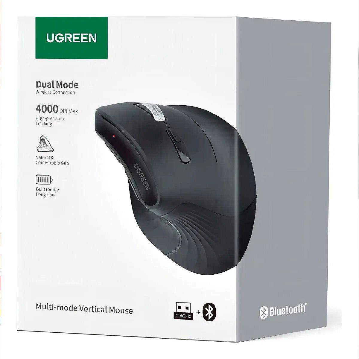 UGREEN - Mouse Ugreen MU008 Ergonómico Inalámbrico 4000dpi Bluetooth
