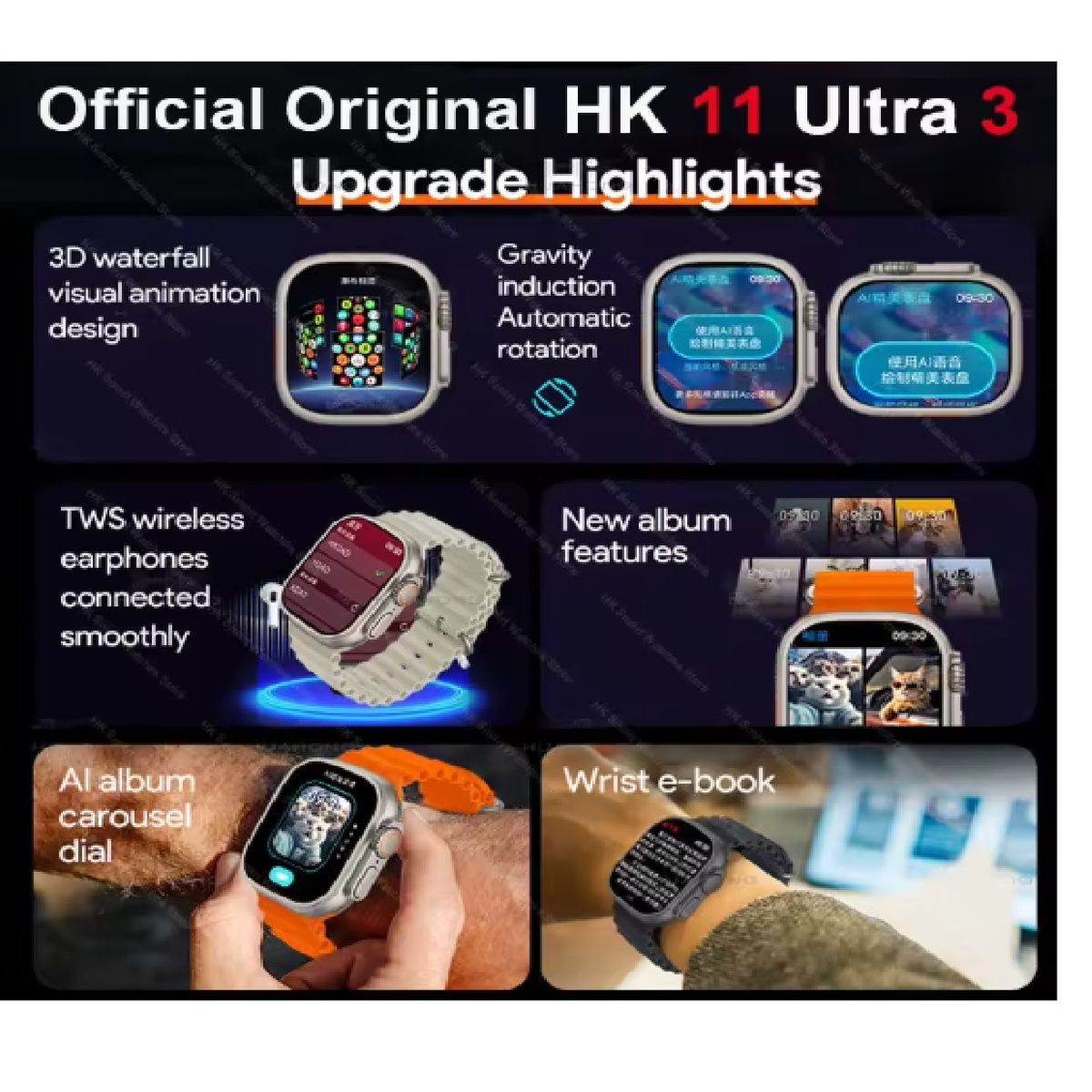 GENERICO - Smartwatch HK11 ULTRA 3 Negro pantalla Amoled