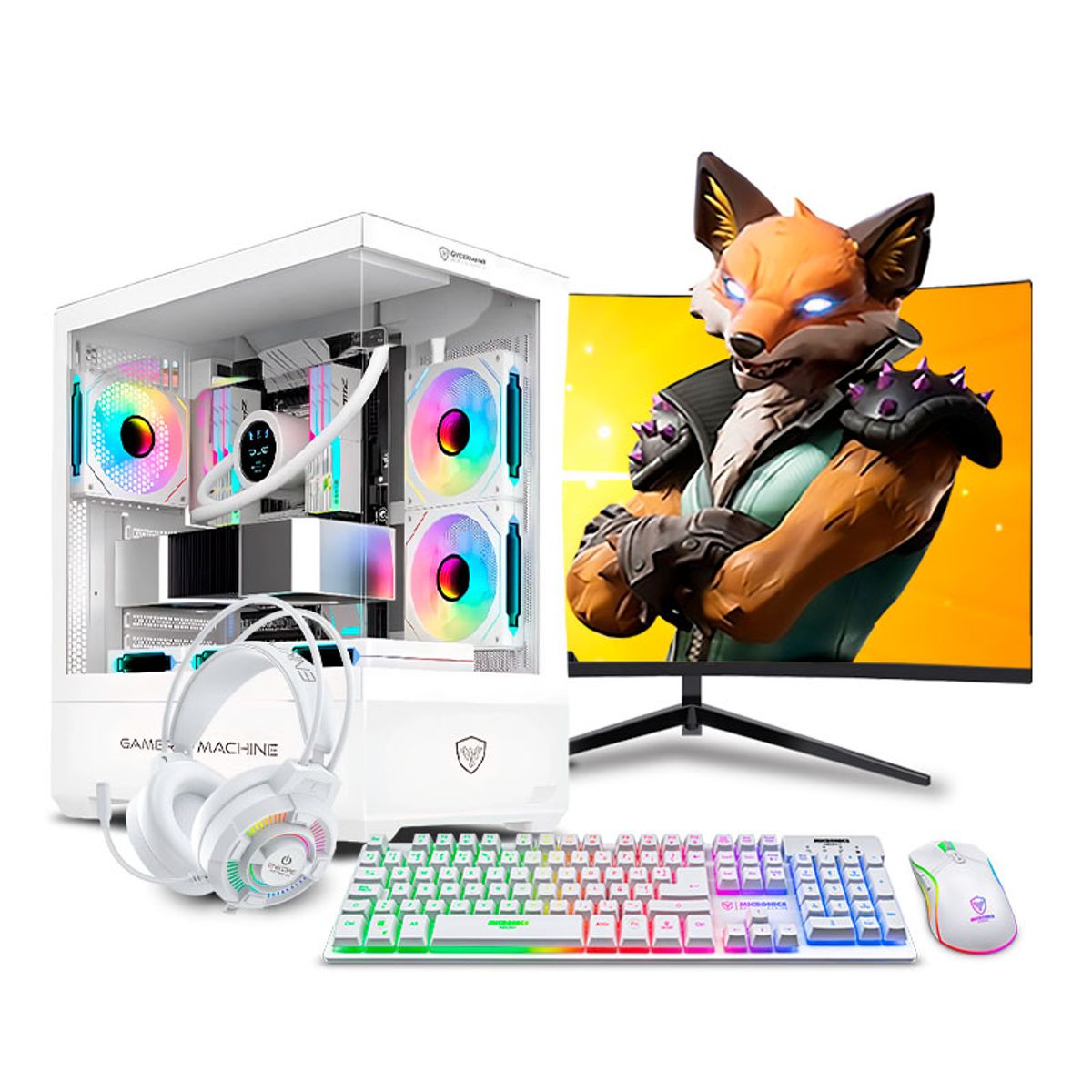 RYZEN - Pc Gamer AMD Ryzen 5 5500 16gb 500GB 24 RTX3050 6GB Mipclista RGB COMPUTADORA