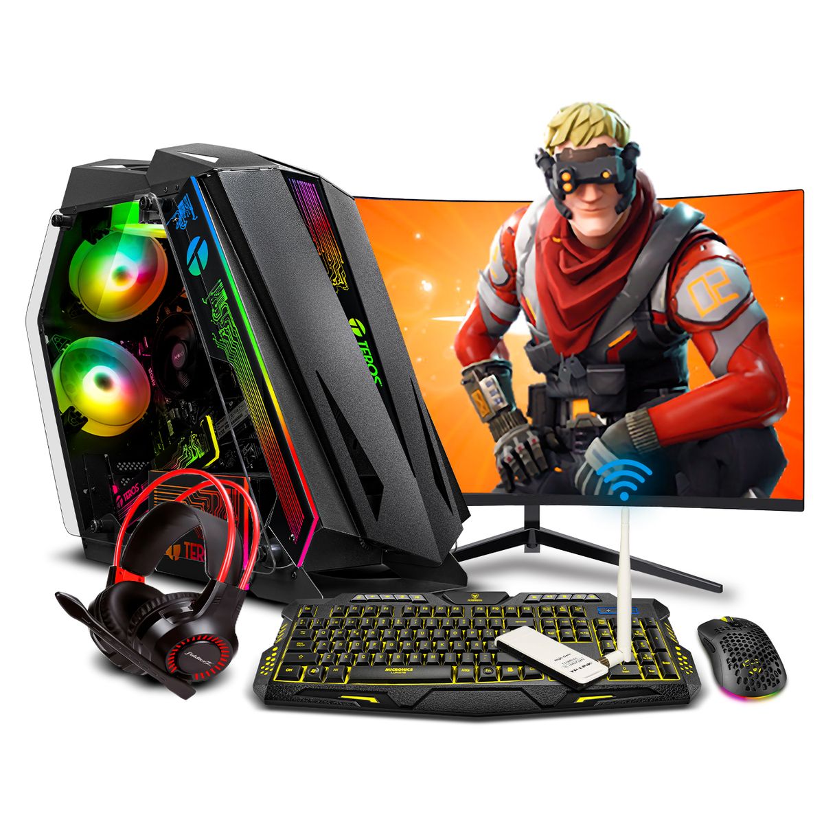 RYZEN - Pc Gamer AMD Ryzen 7 5700 16gb 500GB 24 RTX3050 6GB Mipclista RGB COMPUTADORA