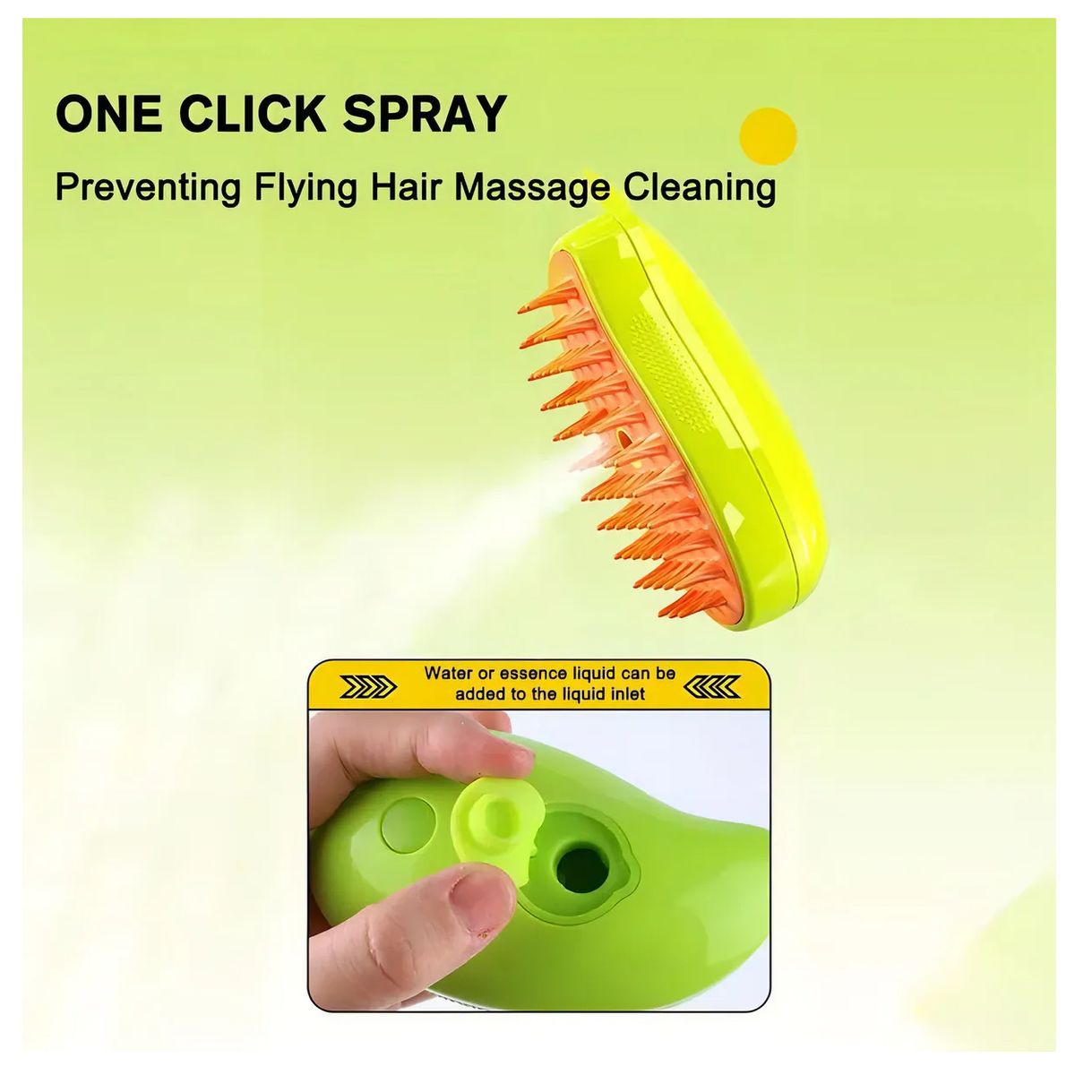 GENERICO - Cepillo Masajeador Pet Brush a Vapor  para Perros  Gatos Cerdas de Goma