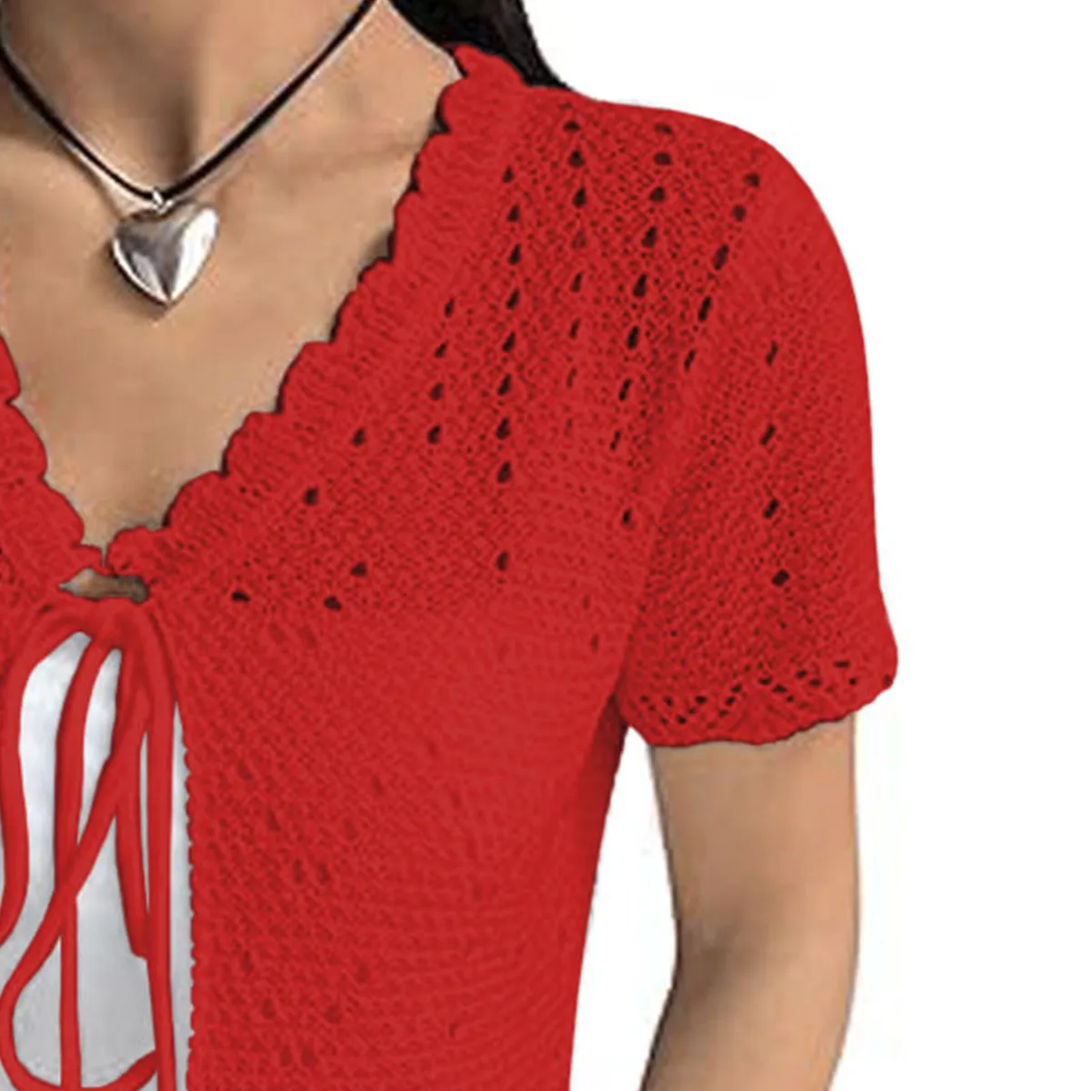 GENERICO - sueter mujer abierto hilo G359-17 color rojo