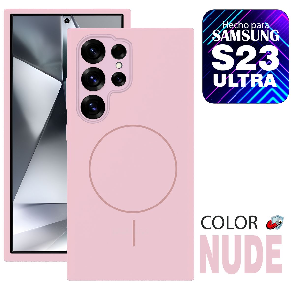 GENERICO - Case MagSafe Compatible para Samsung S23 ULTRA  Nude