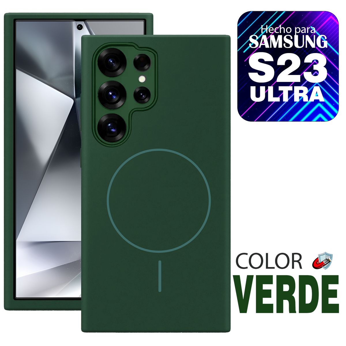 GENERICO - Case MagSafe Compatible para Samsung S23 ULTRA  Verde
