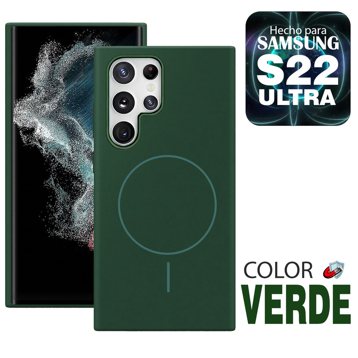 GENERICO - Case MagSafe Compatible para Samsung S22 ULTRA  Verde