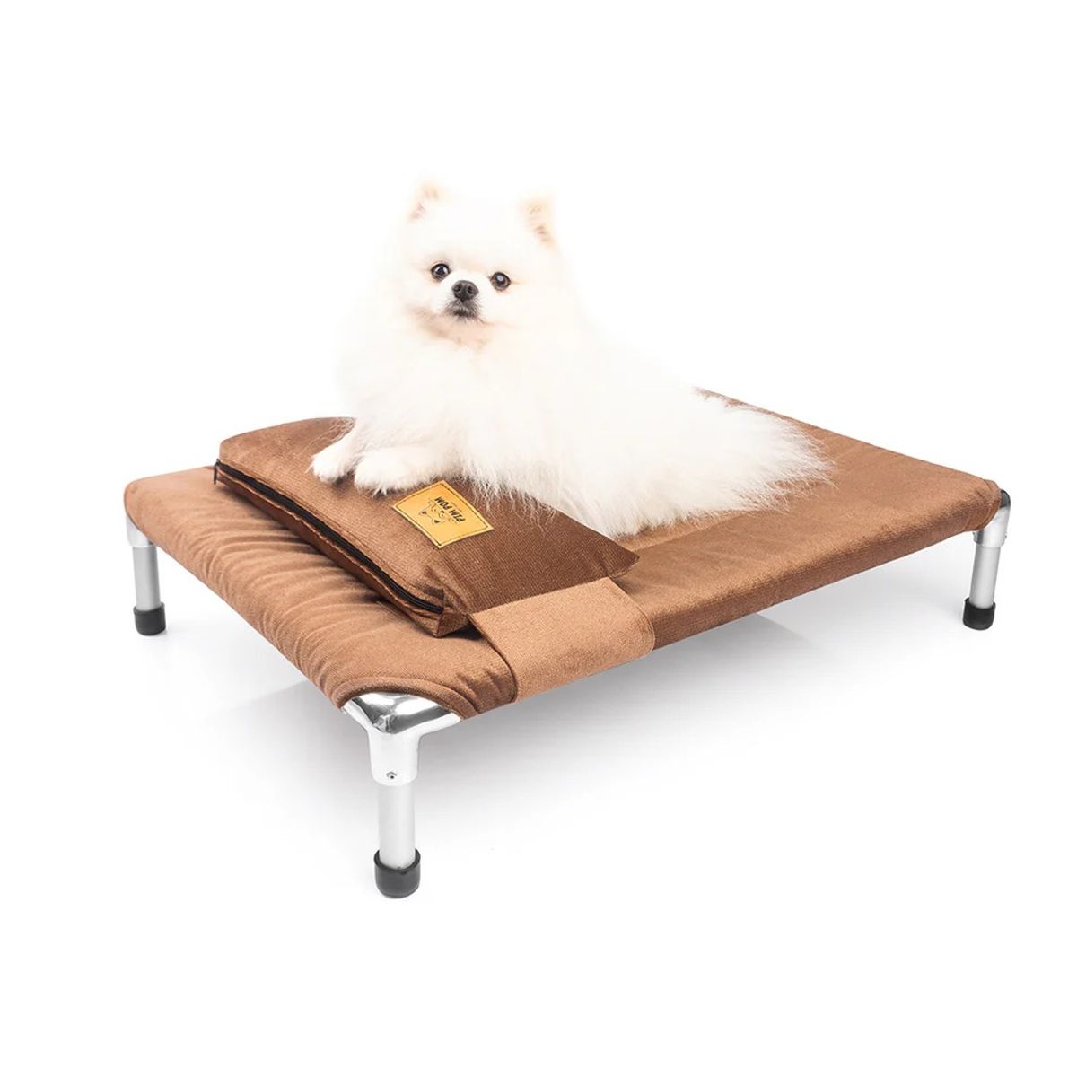 GENERICO - CAMA PARA PERRO TIPO HAMACA TELA TAPIZ TALLA L - MARRÓN + ALMOHADA DE REGALO