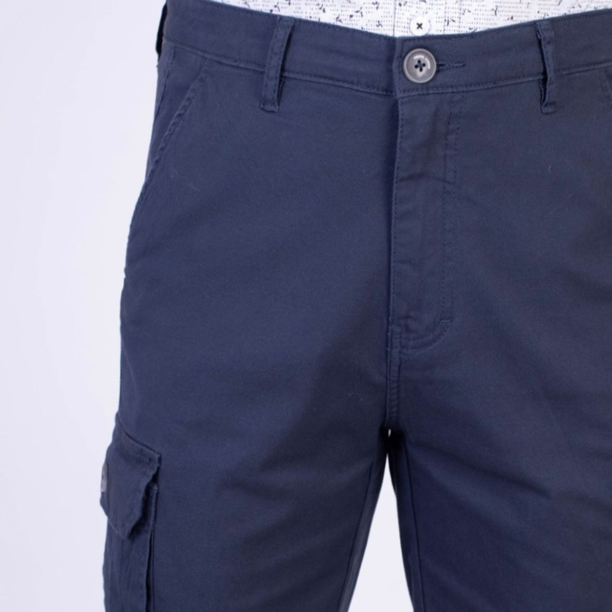 PIERRE CARDIN - BERMUDA DE DRILL CARGO ETQ AZUL SH-6203SHH