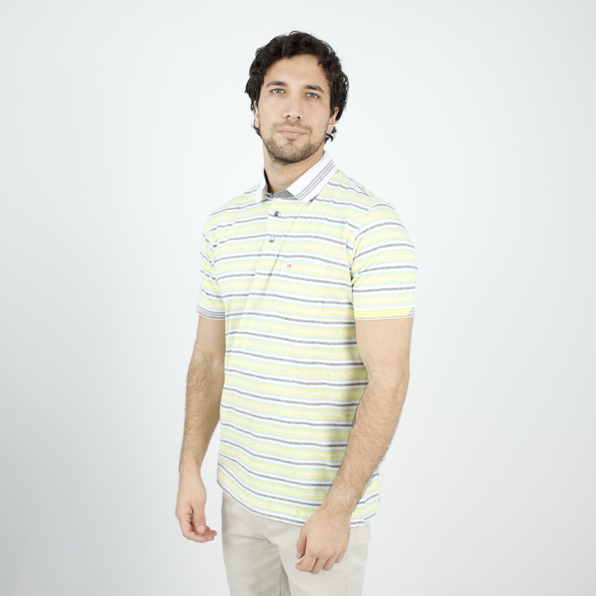 PIERRE CARDIN - POLO MC BOX JERSEY LISTADO ETQ AZUL PC-6284POO