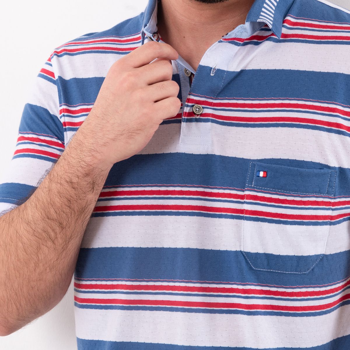 PIERRE CARDIN - POLO MC BOX JACQUARD ETQ AZUL PC-6292POO