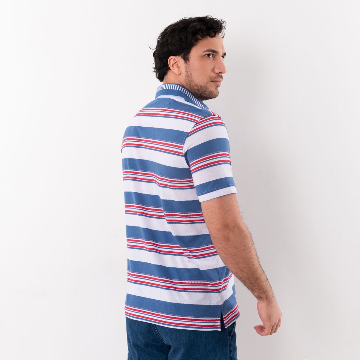 PIERRE CARDIN - POLO MC BOX JACQUARD ETQ AZUL PC-6292POO