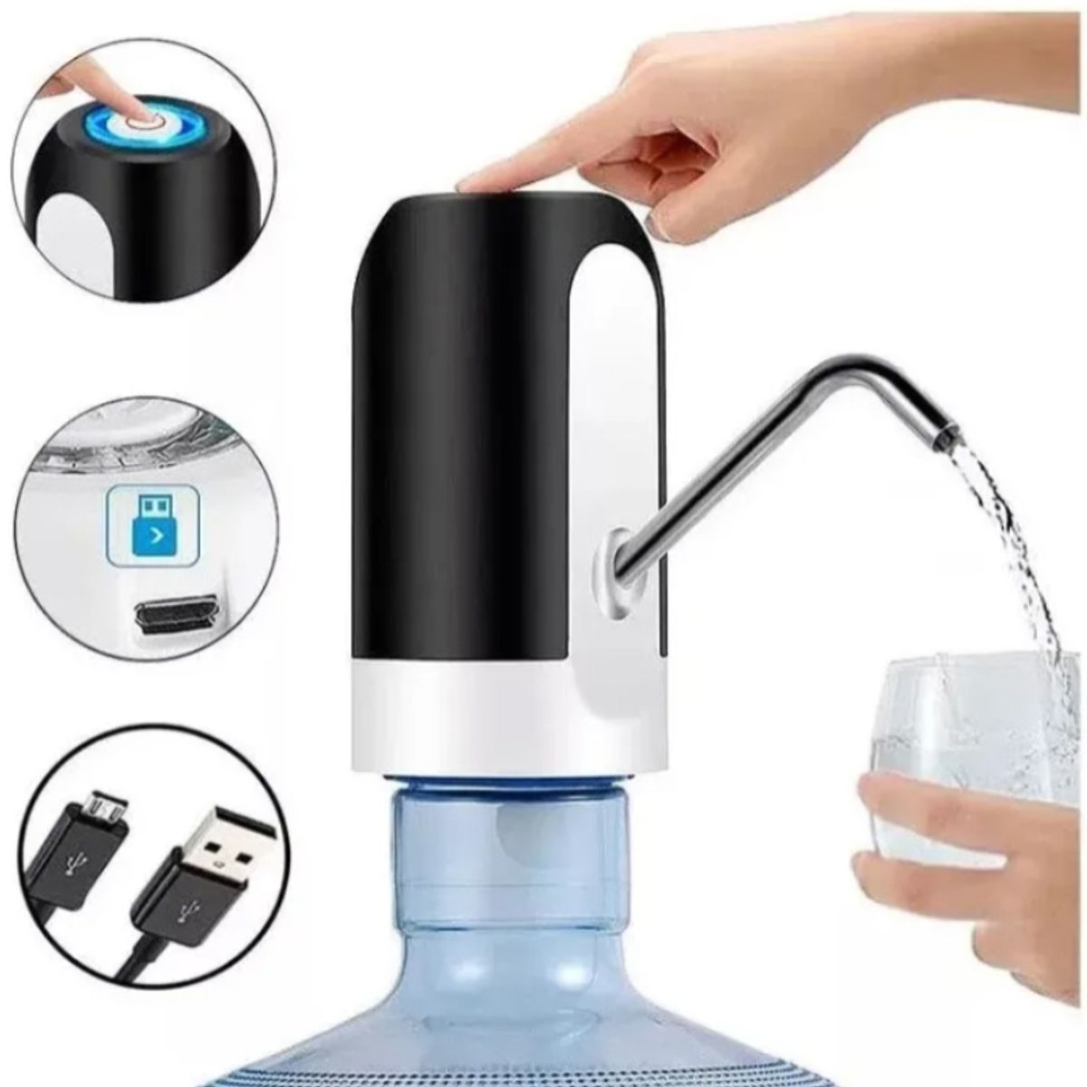 GENERICO - Dispensador de Agua Automática Recargable USB