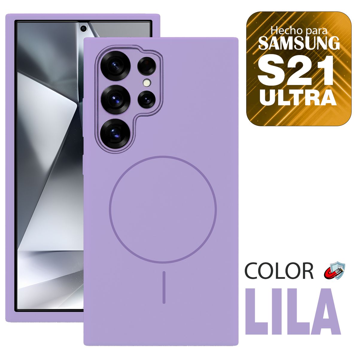 GENERICO - Case MagSafe Compatible para Samsung S21 ULTRA  Lila