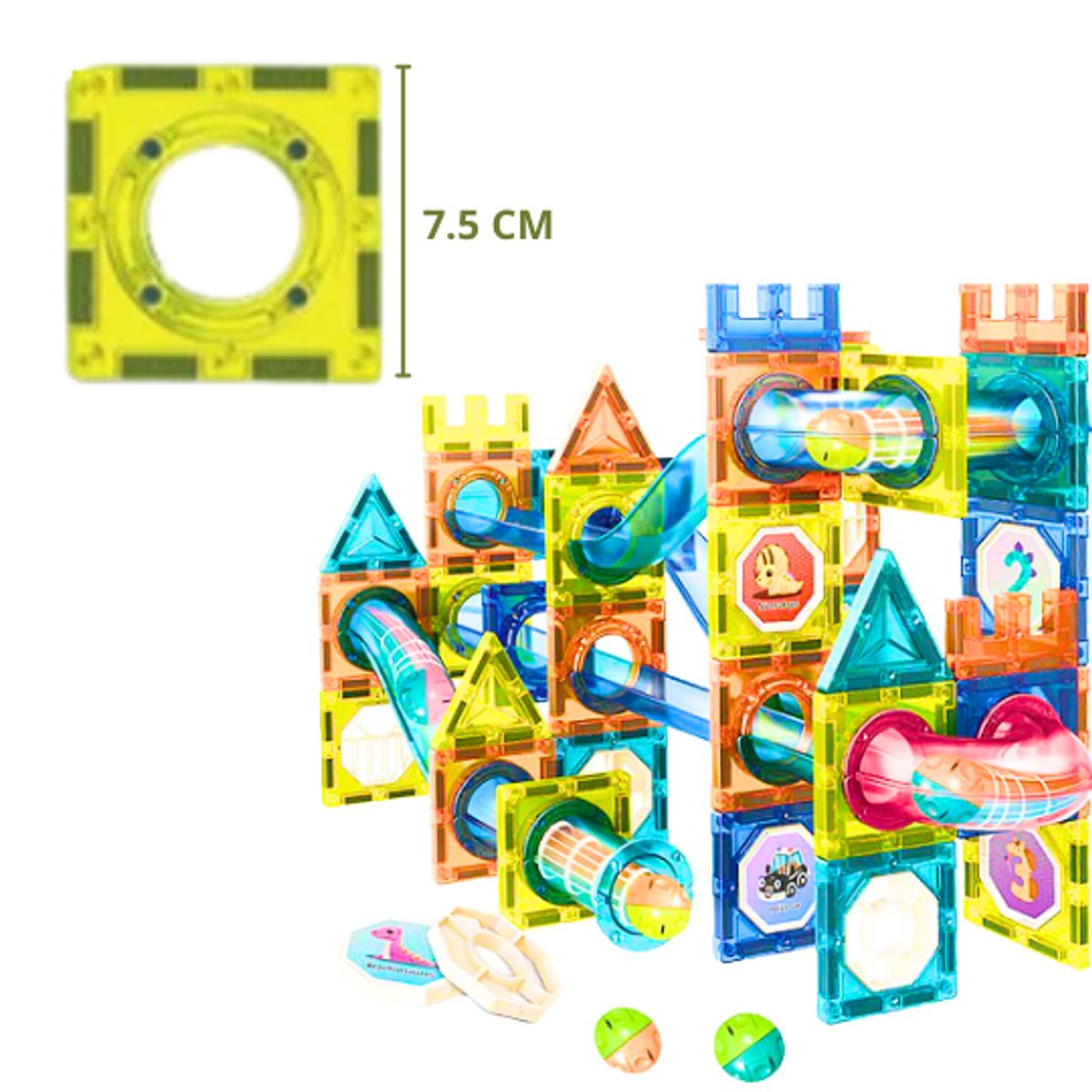 GENERICO - Juguete de Construccion Circuito Set de Bloques Magnéticos 101 piezas