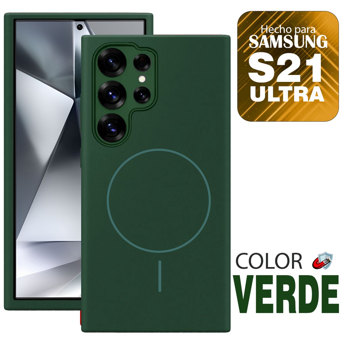 GENERICO - Case MagSafe Compatible para Samsung S21 ULTRA  Verde