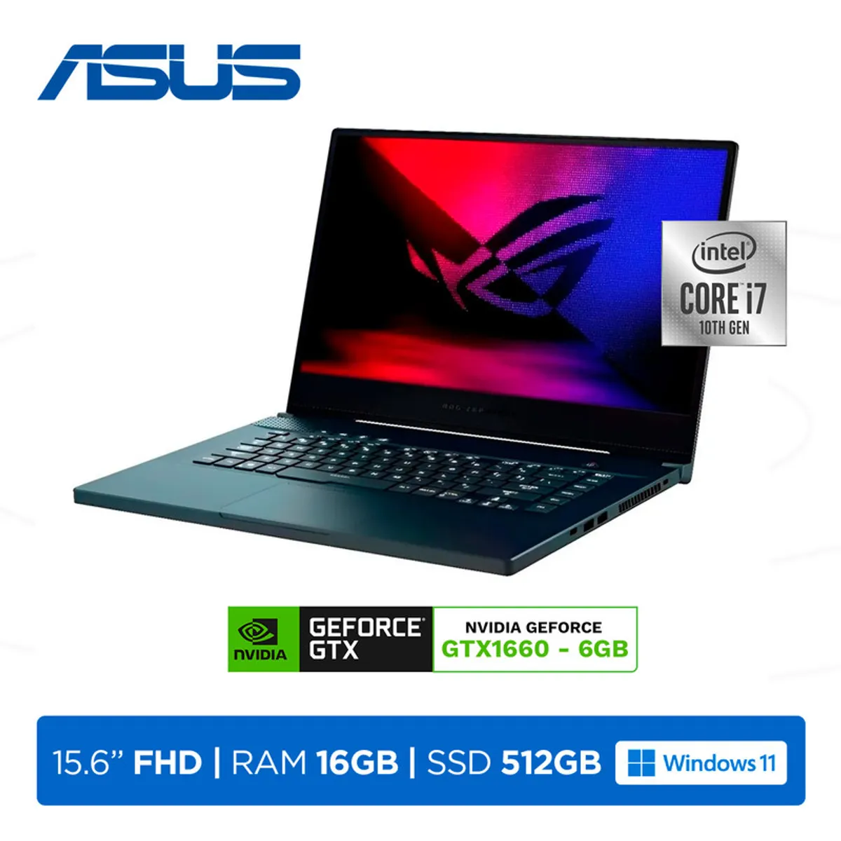 ASUS - Laptop Asus ROG Zephyrus M15 GU502LU i7-10750H 16GB 512GB 6GB GTX 1660 156 FHD Win11 Home Black