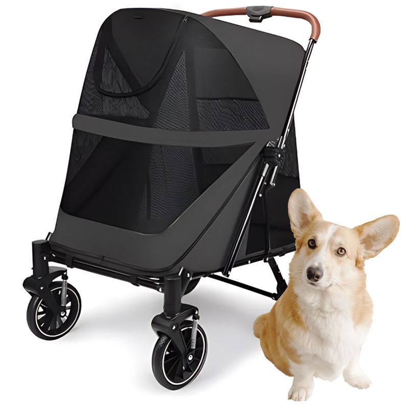 GENERICO - COCHE L para mascotas grandes Negro