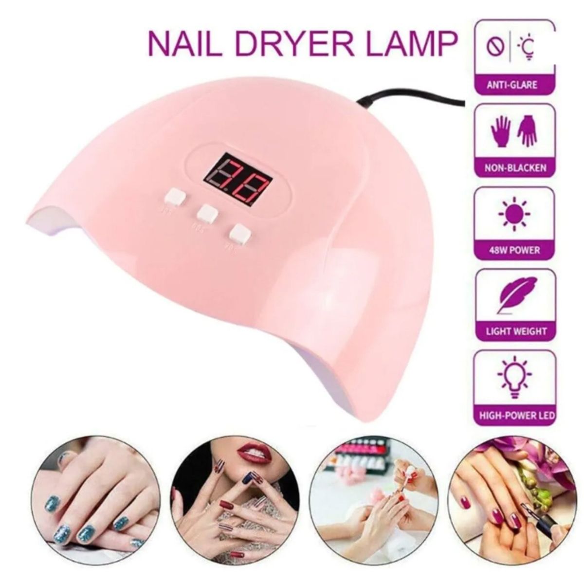 GENERICO - Secadora de uñas Manicure Lampara LED secador UV