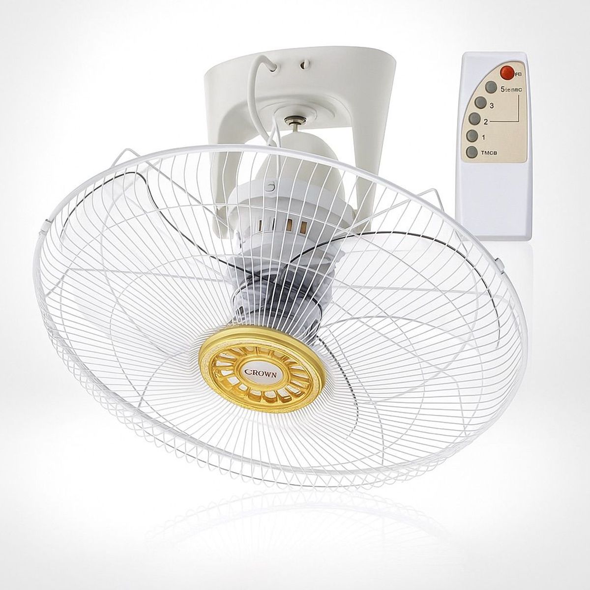 CROWN - Ventilador de Techo Crown Orbital 18”  Motor de 100W con Control Remoto