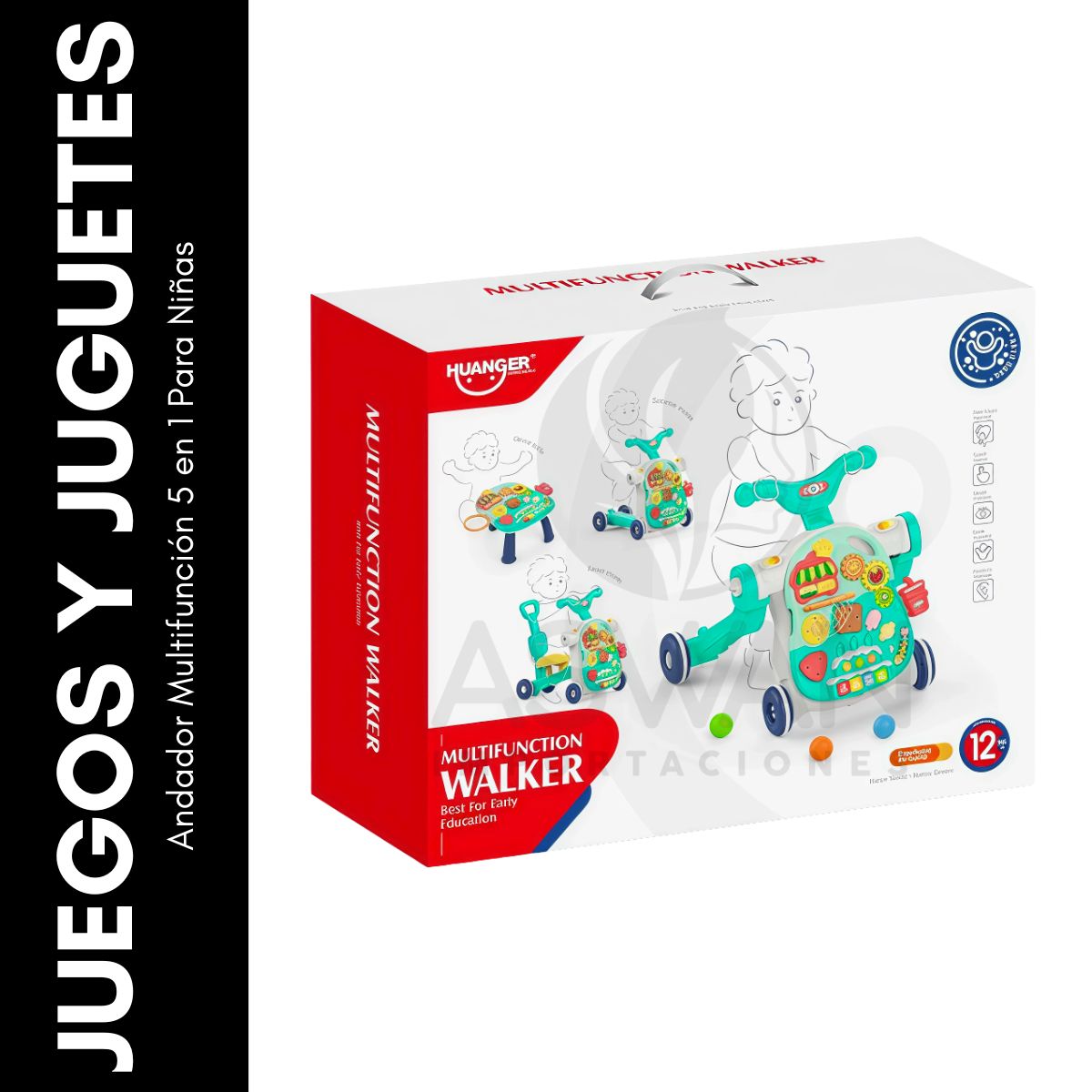 GENERICO - Andador Multifunción 5 en 1  Para Niños