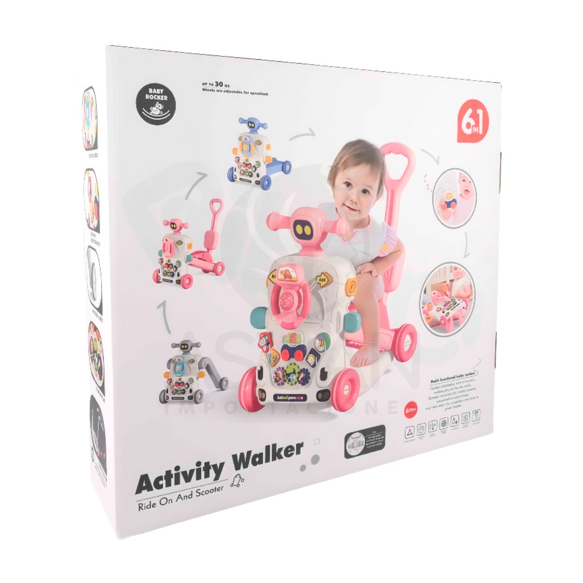 GENERICO - Andador Multifunción 6 en 1 Para Niños Gris