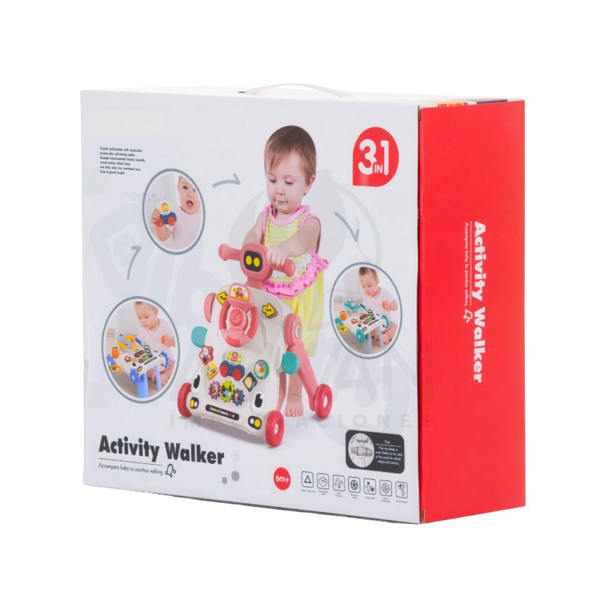 GENERICO - Andador Multifunción 3 en 1 Para Niñas