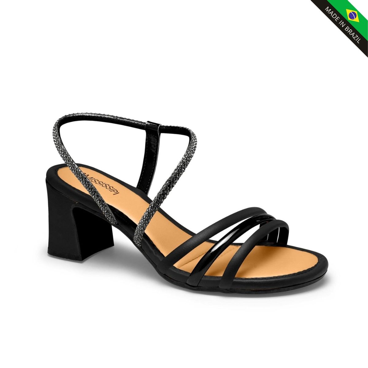 MISSISSIPI - SANDALIA TACO BLOCK MISSISSIPI MC410-MC413-0001 PRETO