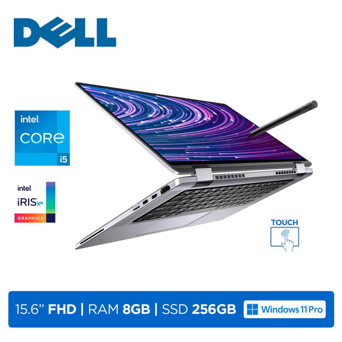 DELL - Convertible Dell Latitude 9520 Core i5-1135G7 RAM 8GB SSD 256GB 156 FHD Touch Windows 11 Pro Grey