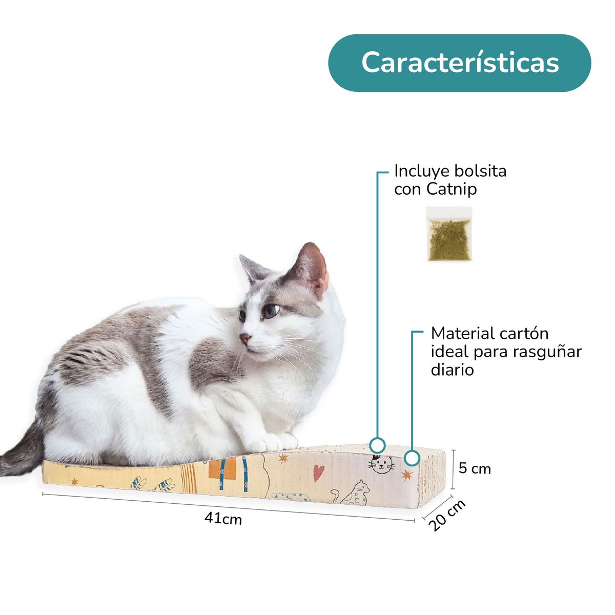 CAT OH - Rascador curvo para gatos  Ola Minimalista