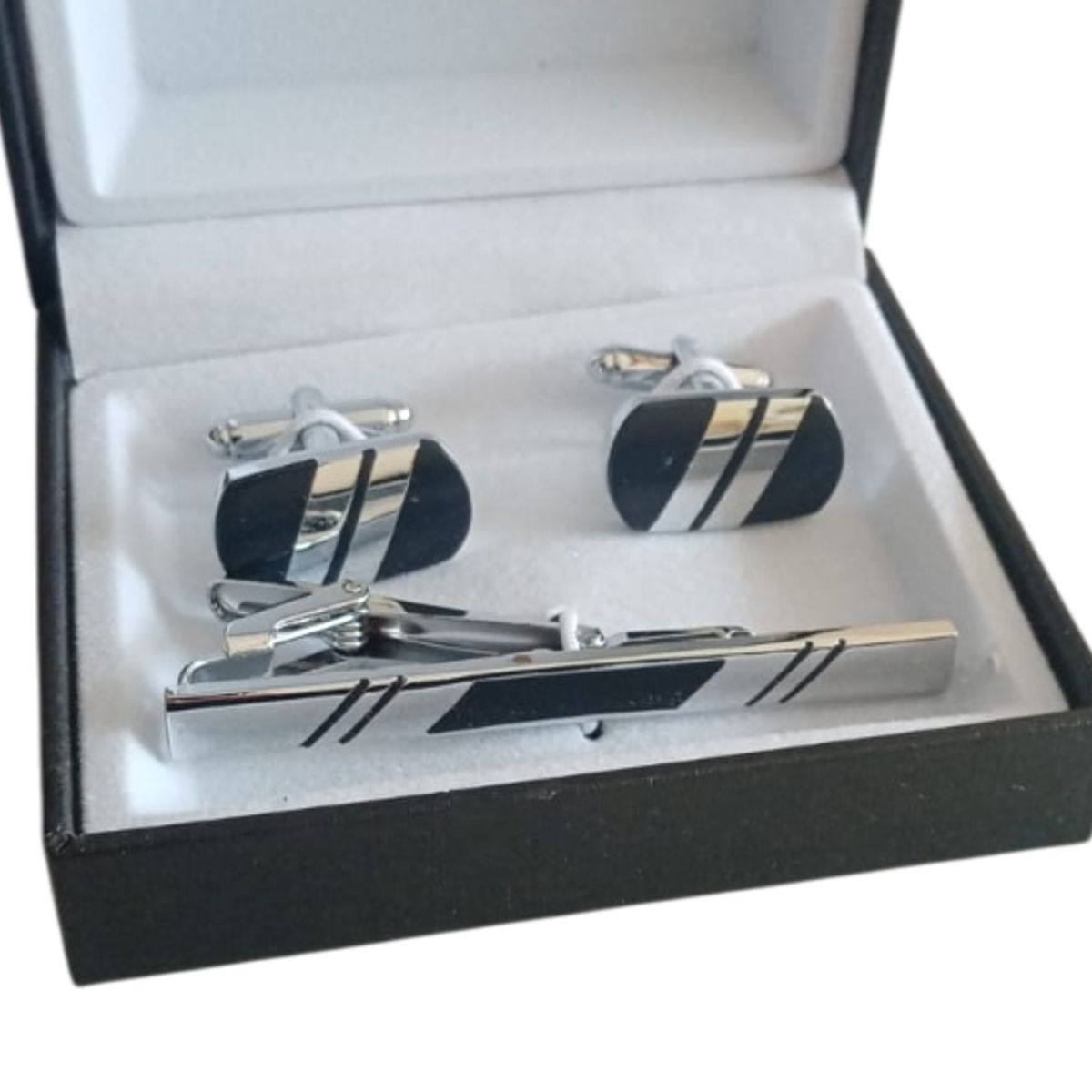 GENERICO - Set Gemelos con Pisa Corbata - Plateado