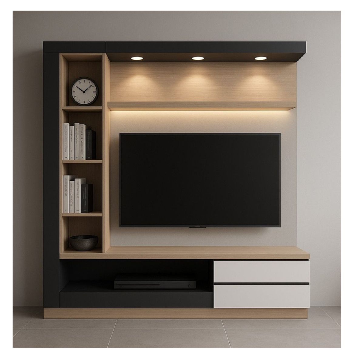 TU MESITA - Centro de Entretenimiento Moderno Quos 2 cajones TU MESITA