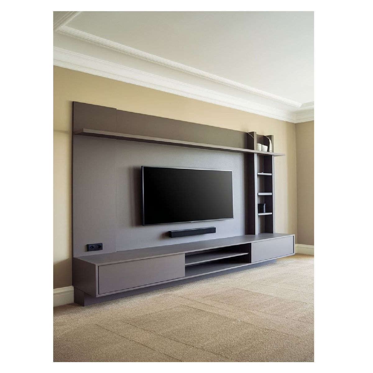 TU MESITA - Centro de Entretenimiento Clásico Lagos color Negro 2 puertas TU MESITA