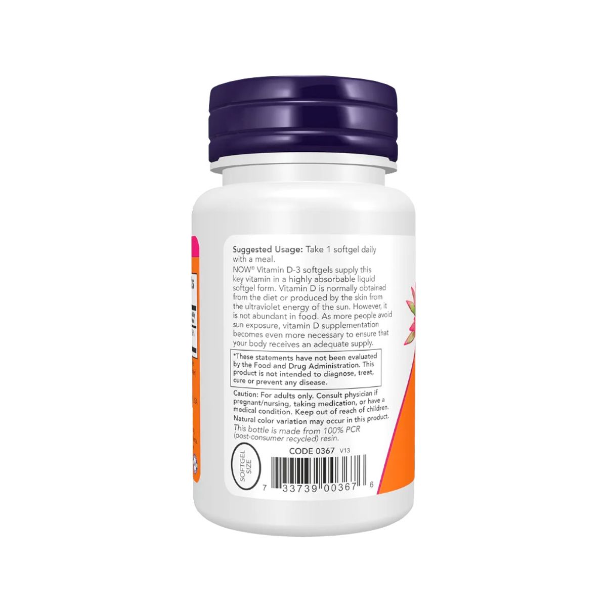 NOW - Vitamina D3 – 2000 IU - 120 Sgels